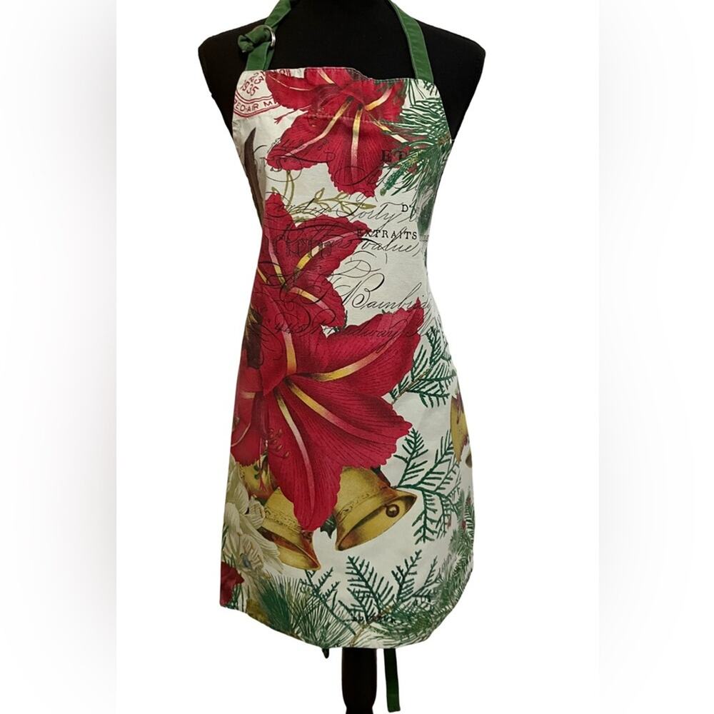 Festive Red and Green Holiday Apron OSFM